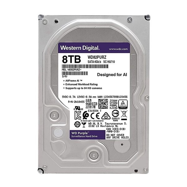 هارد 8 ترابایت وسترن دیجیتال بنفش | HARD 8TB WESTERN DIGITAL PURPLE WD85PURZ