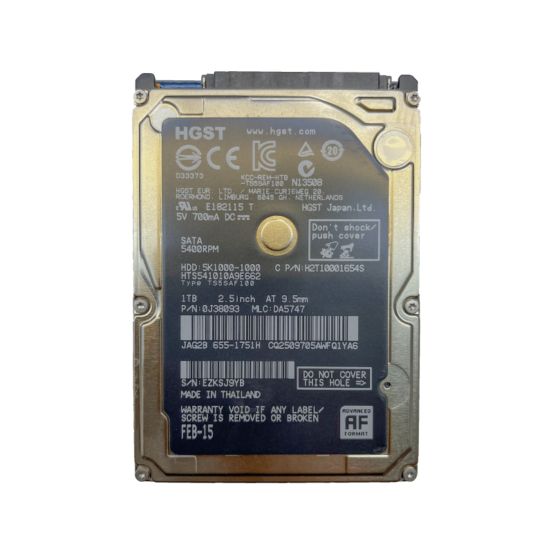 هارد یک ترابایت لپ تاپی استوک برند HGST مدل 5K1000-1000