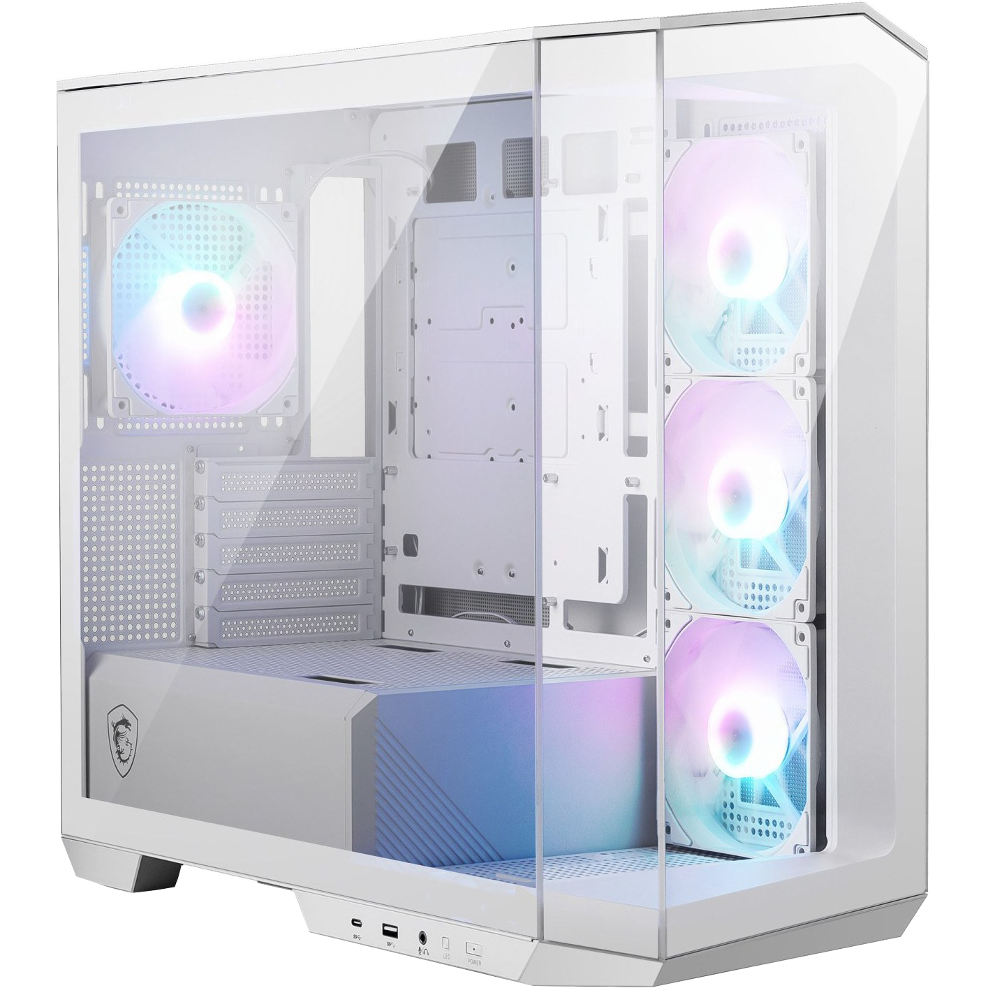 قاب کیس کامپیوتر سفید برند MSI مدل PANO 100R PZ WHITE