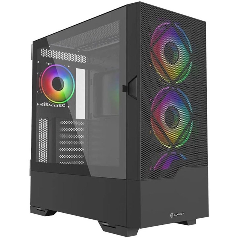 قاب کیس کامپیوتر برند LOGIKEY مدل C555B RGB MID TOWER