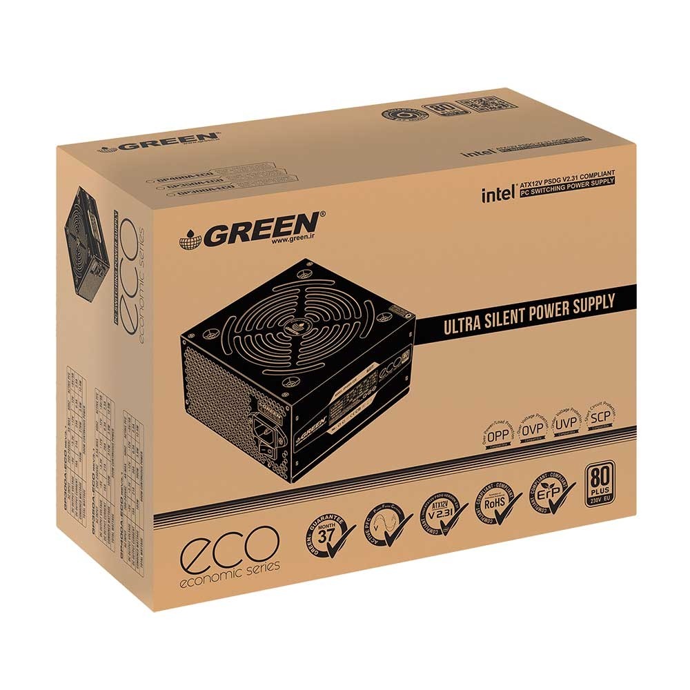 پاور گرین پانصد وات POWER GREEN ECO 500W - پاور کامپیوتر | PC POWER